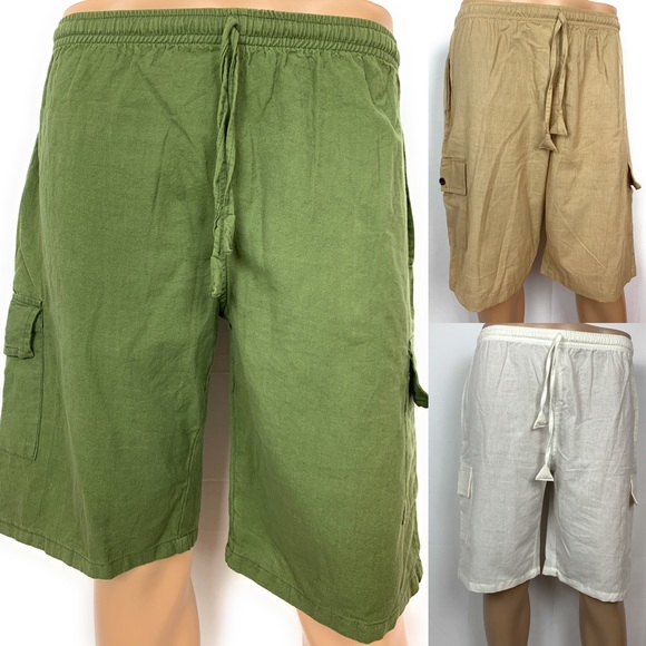 Men’s Cotton Shorts- Beige - Picture 3 of 7